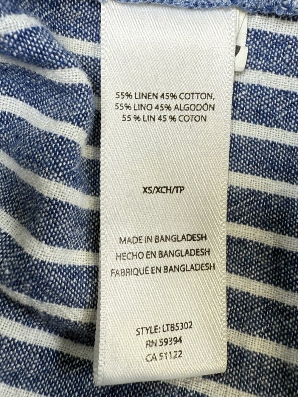 Beach Lunch Lounge Pants Sz Extra Small Linen Blend Striped Blue White Tie Waist - Picture 11 of 14